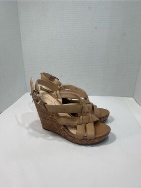 Jessica Simpson Tan Strappy Wedge Sandals